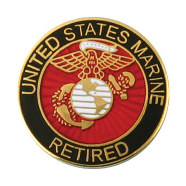 Marine Retired EGA Round Lapel Pin