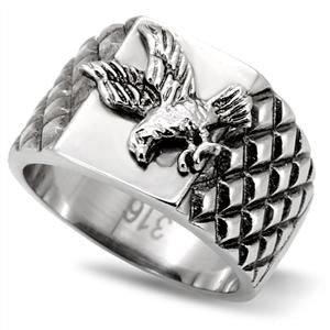 MEN'S STAINLESS STEEL AMERICAN EAGLE RING