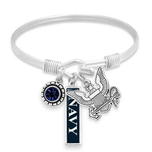 The Heart of a Hero Collection- U.S. Navy® Bracelet- Triple Charm- Vertical Navy®