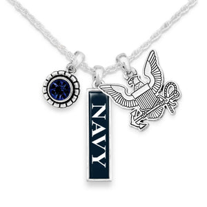 U.S. Navy Triple Charm Necklace