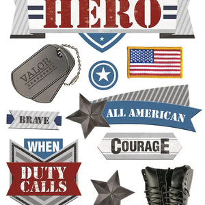 American Hero 2 Dimensional Sticker