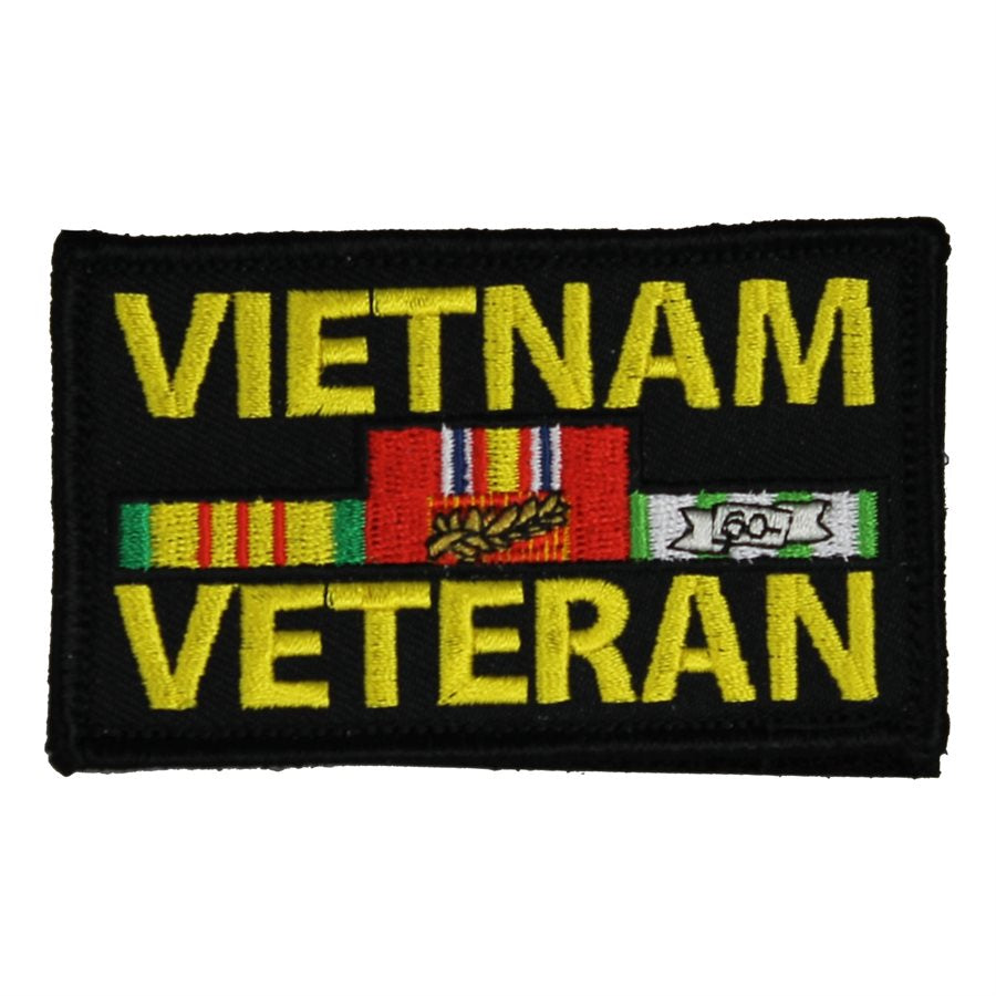 VIETNAM VETERAN W / RIBBONS 2PIECE HOOK AND LOOP PATCH