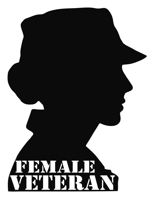 Female Veteran Silhouette Sticker