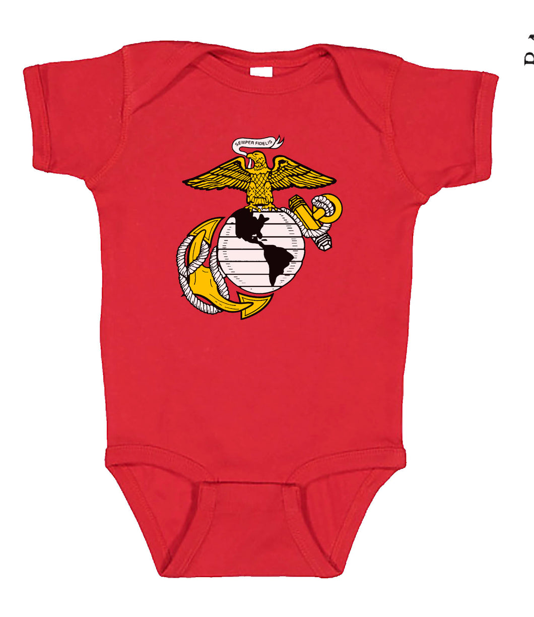 U.S. Marine EGA Logo Infant Onesie B Red / 18 months U.S. Marine EGA Logo Infant Onesie B Red / 18 months