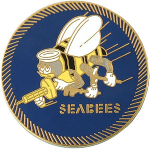 Seabee  On Large 1 1/2 Round Pin