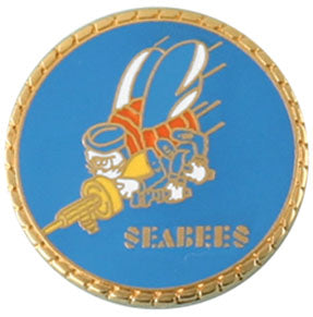 Seabee on 7/8 Round Lapel Pin