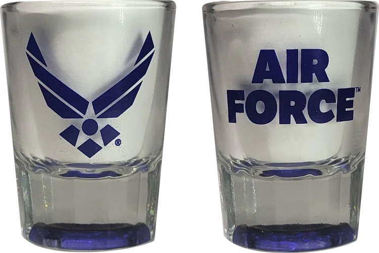 U.S AIRFORCE  FLUTED SHOT GLASS