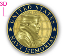 U.S.Navy Memorial Custom 3D GoldCufflinks