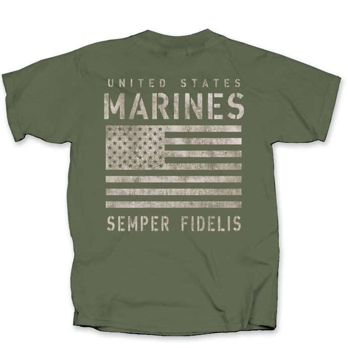 Marine Green Tonal Flag Tshirt