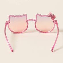 Kid's Bow Decor Cat Glitter Sunglasses