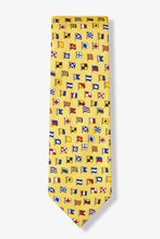 A-Z International Flags Yellow Silk Tie