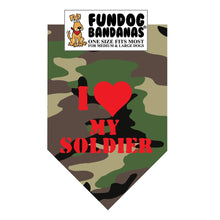 'I Love My Soldier' Dog Bandana