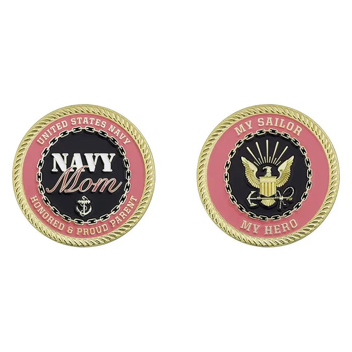 Navy Honored Proud Mom Challenge Coin
