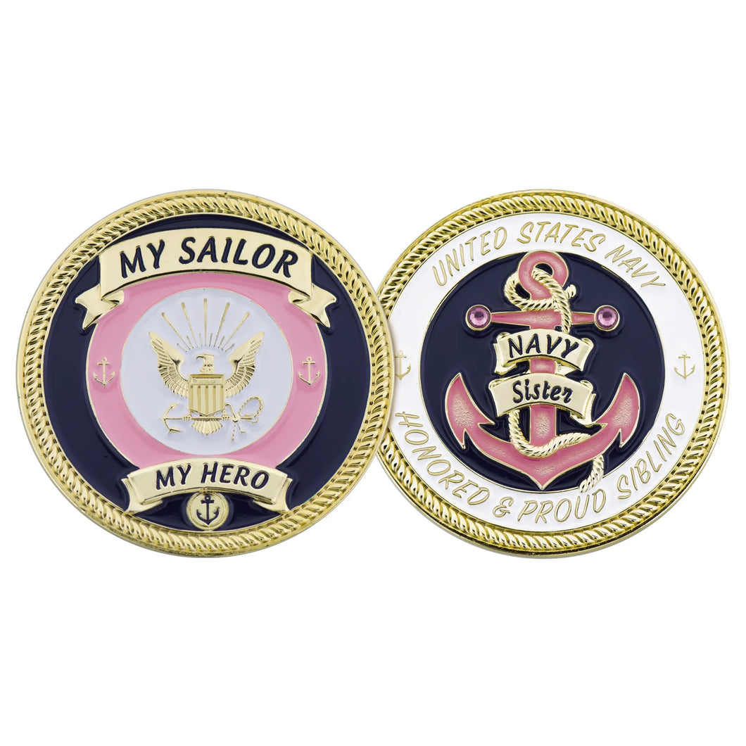 U.S.  Navy Proud Sister Challenge Coin