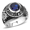 Unisex  Coast Guard Sapphire Ring