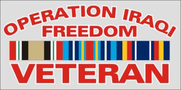 Operation Iraqi Freedom Veteran with Campaign Ribbons Decal