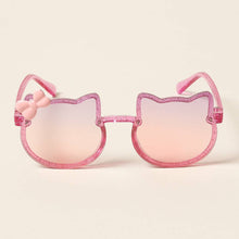 Kid's Bow Decor Cat Glitter Sunglasses