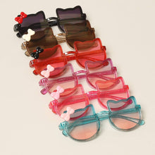 Kid's Bow Decor Cat Glitter Sunglasses