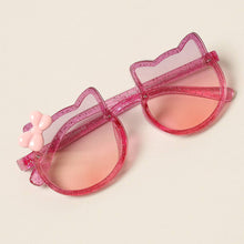 Kid's Bow Decor Cat Glitter Sunglasses
