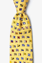 A-Z International Flags Yellow Silk Tie