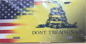 Don’t Tread on Me w/ American Flag Full Color License Plate