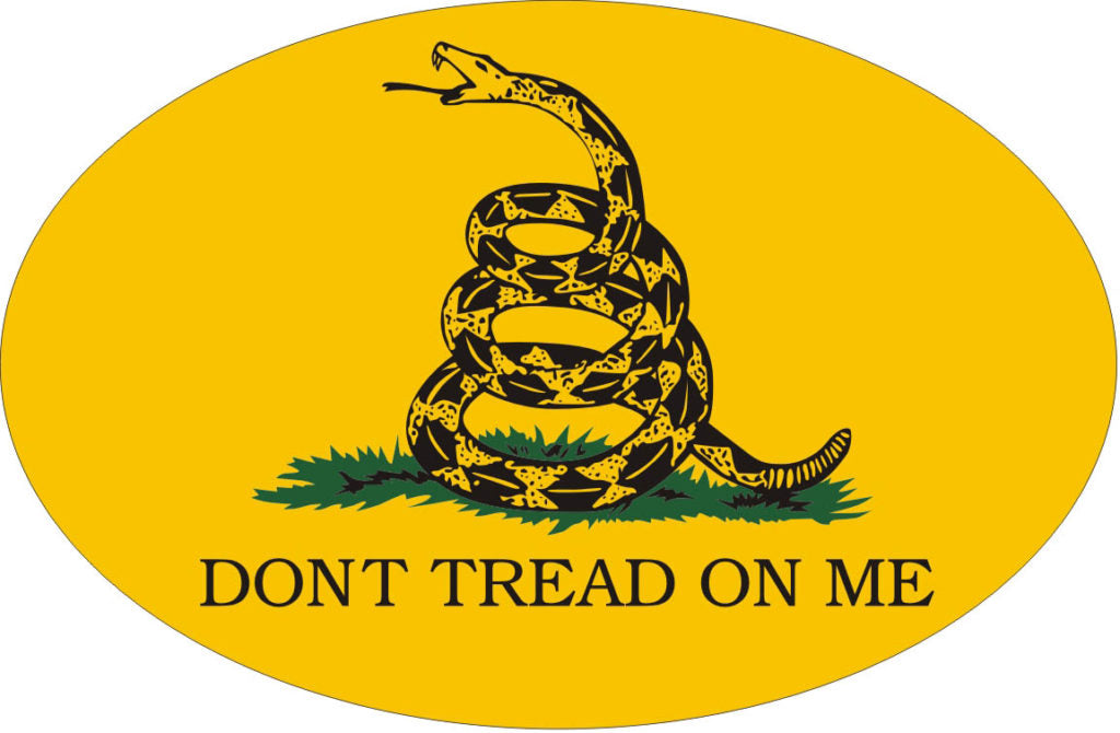 Don’t Tread on Me with Coiled Snake Oval Magnet