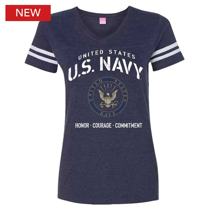 U.S. Navy Women’s Stencil V-Neck Tshirt