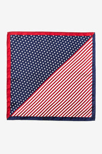 Red Bars & Stars Pocket Square