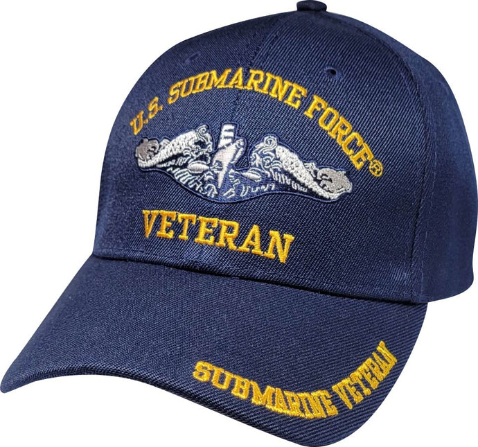 U.S. Submarine Force Veteran Multi Position Embroidery Blue Ball Cap