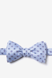 Taking The Helm Light Blue Silk Self Tie Bow Tie