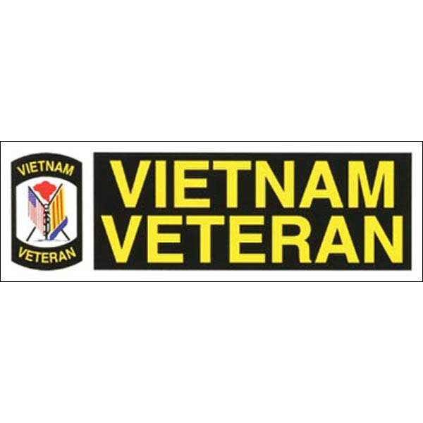 Vietnam Veteran with Crossed Flags Decal