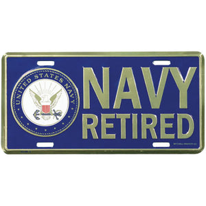 U.S. Navy Retired with Crest License Plate
