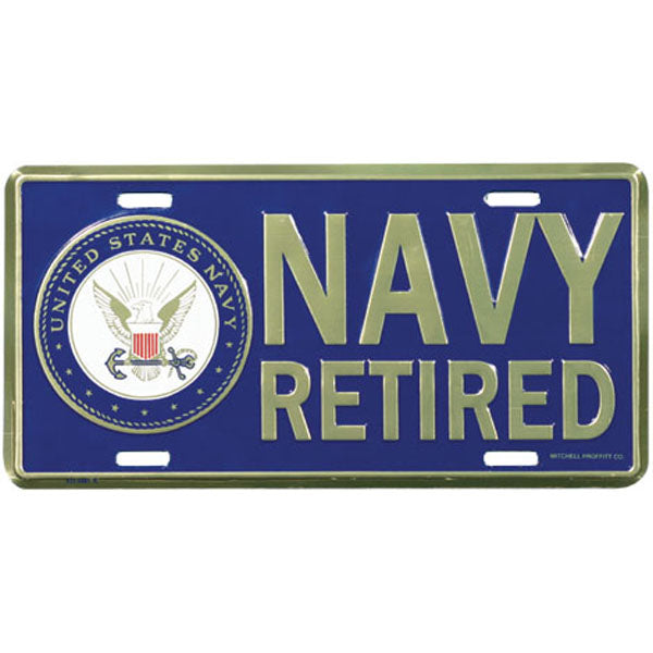 U.S. Navy Retired with Crest License Plate