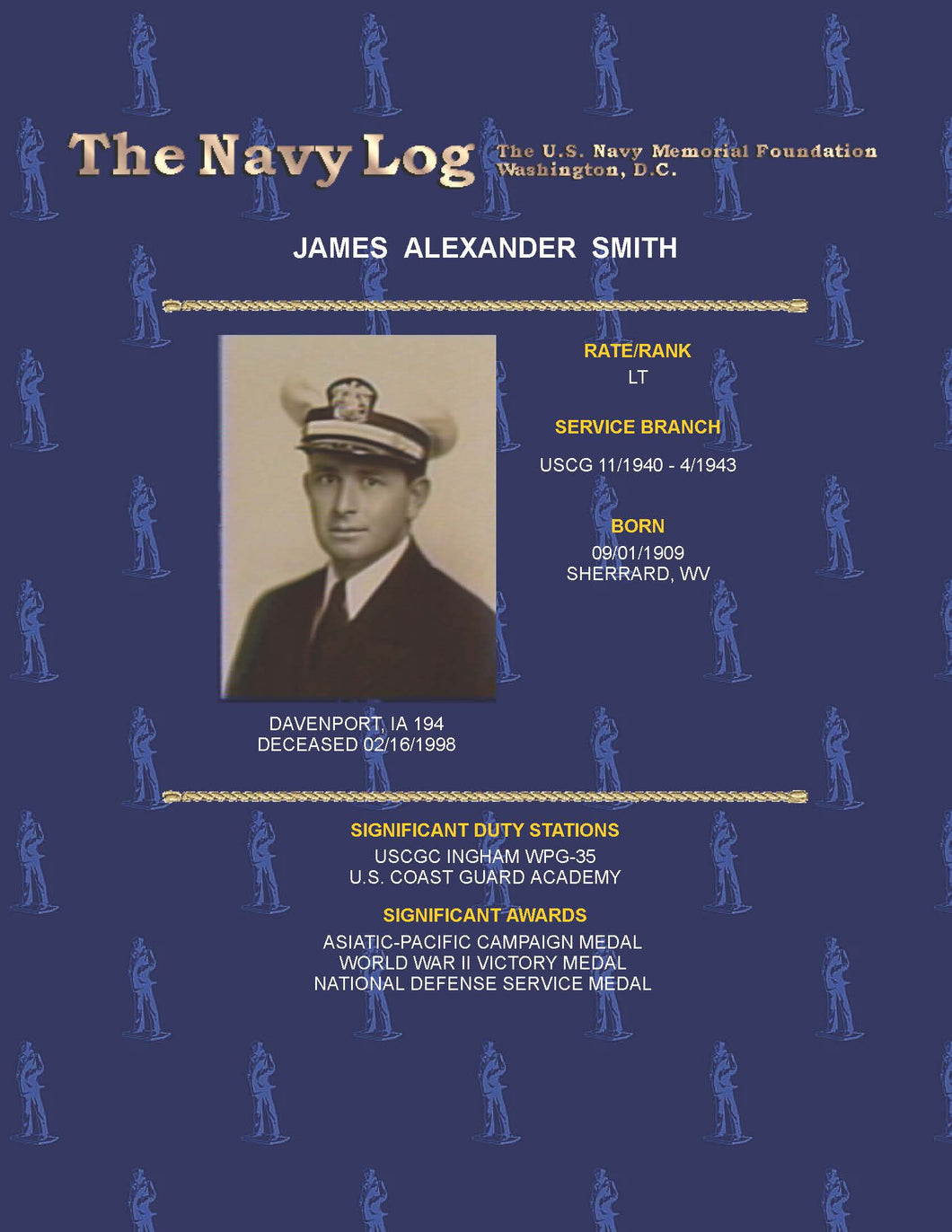 Navy Log Printout