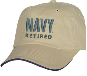 Navy Retired Khaki Ball Cap