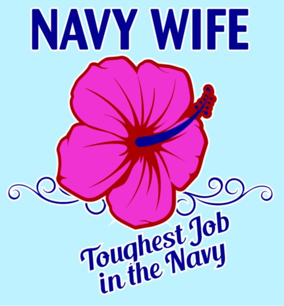 Navy Wife Toughest Job in the Navy with Roses Decal