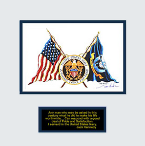 NAVY 14x14 DBL MATTED FLAG