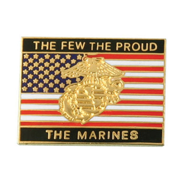 The Few The Proud The Marines with Flag and EGA Pin