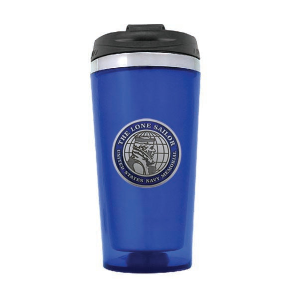 Navy Memorial Seal Blue Travel Mug