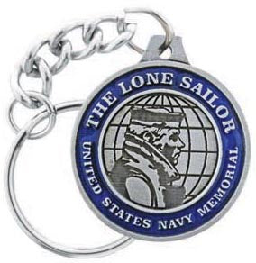 Navy Memorial Seal Pewter Keychain