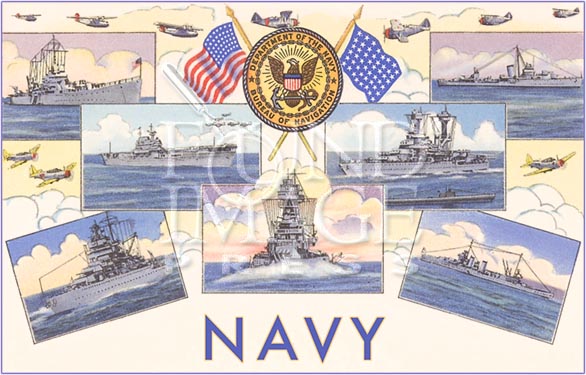Vintage Ships of the U.S. Navy Note Card