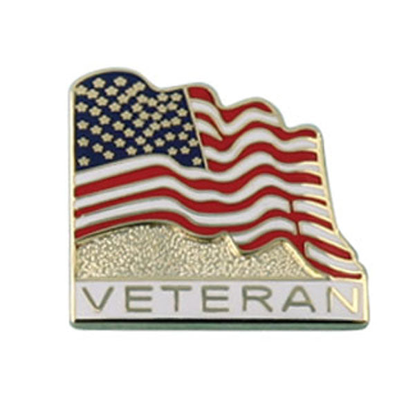 Waving Flag Veteran Pin