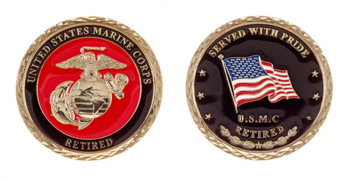 U.S. MARINE CORPS RETIRED CHALLENGE COIN The United States Navy