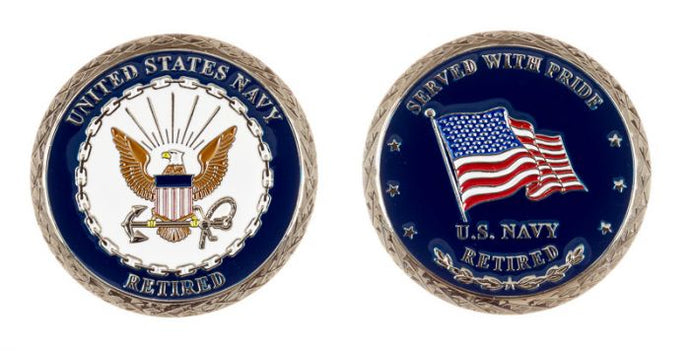 US Navy Retired - Served with Pride Coin