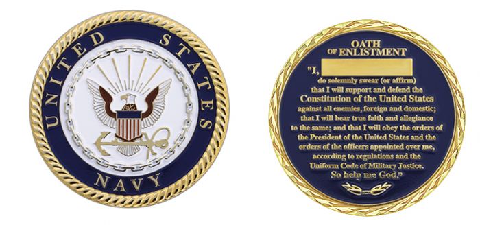 US Navy Oath of Enlistment Coin