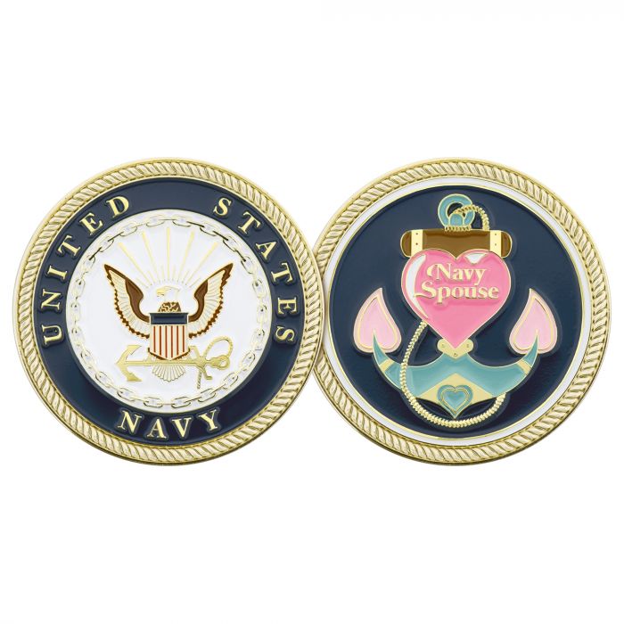 NAVY SPOUSE PINK COIN