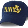 Navy Anchor Distressed Ball Cap