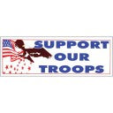 Support Our Troops with Eagle and Flag Bumper Sticker