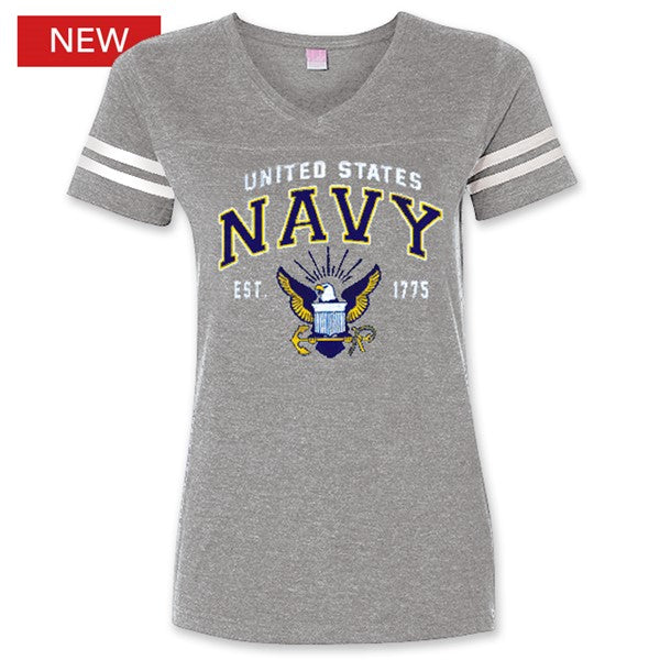 Navy Ladies Vintage Eagle Logo T-Shirt
