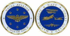 Challenge Coin - Naval Aviator, Wings of Gold